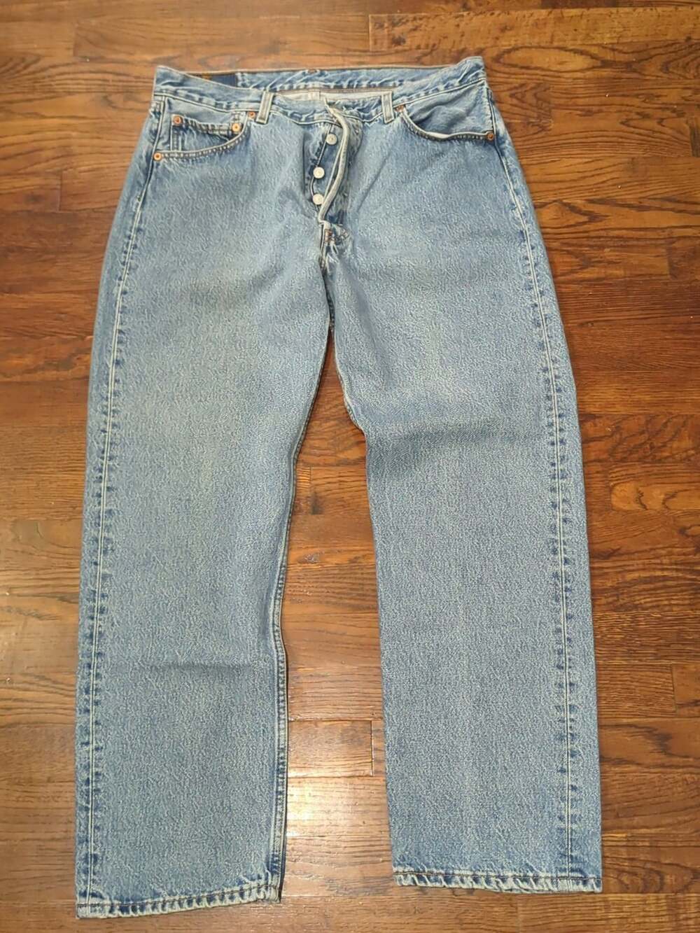 Levi's 501 Jeans Size 36x30 Light Wash Button Fly Straight Leg